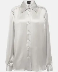 Tom Ford Camicia in charmeuse di seta Grigio