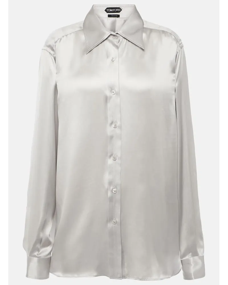Tom Ford Camicia in charmeuse di seta Grigio