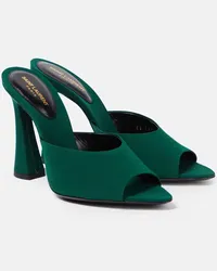 Saint Laurent Sandali Suite 105 in seta crêpe de chine Verde