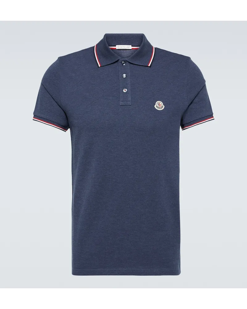 Moncler Polo in cotone piqué Blu