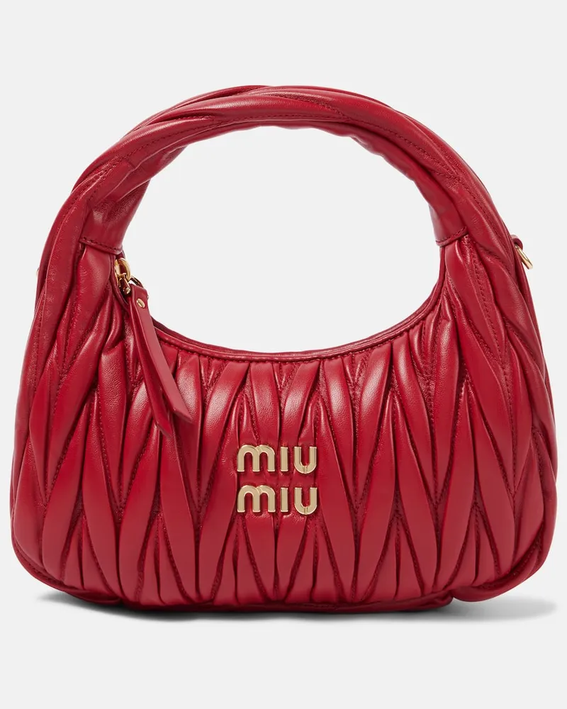 Miu Miu Borsa Wander Small in pelle matelassÃ Rosso
