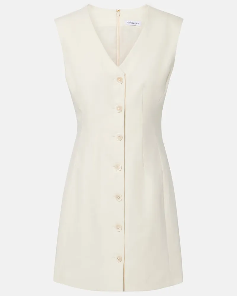 Veronica Beard Abito corto Devlin in twill di misto cotone Bianco