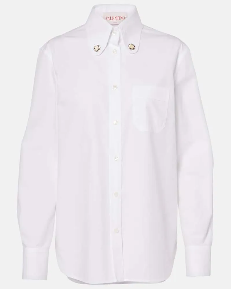 Valentino Garavani Camicia in popeline di cotone Bianco