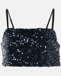 Dorothee Schumacher Top cropped con paillettes Blu