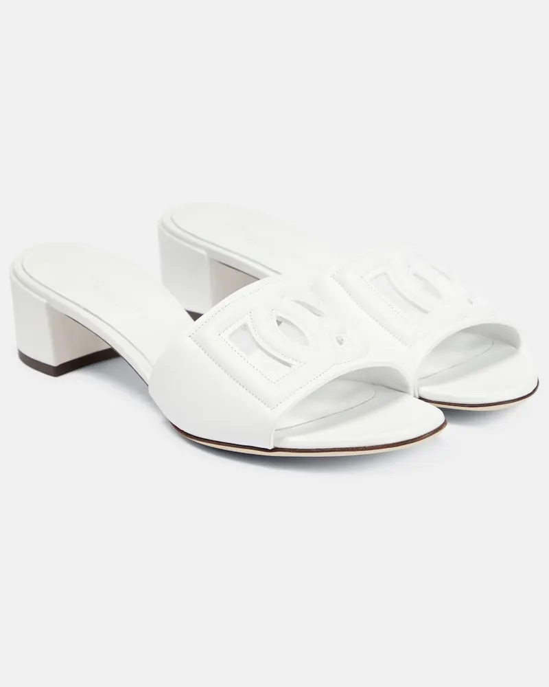 Dolce & Gabbana Sandali in pelle DG Bianco