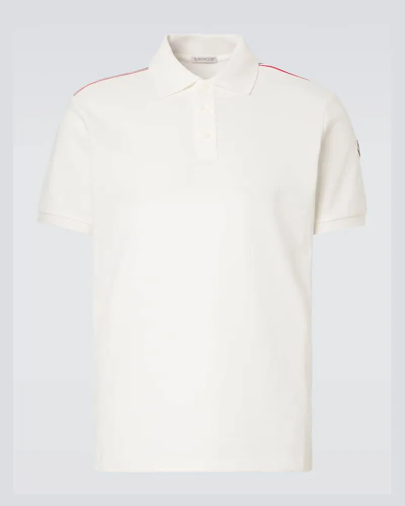 Moncler Polo in piquÃ© di cotone con logo Bianco