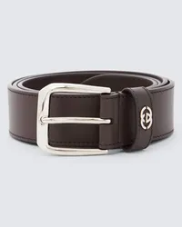 Gucci Cintura Interlocking G in pelle Marrone