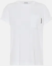 Brunello Cucinelli T-shirt in misto cotone Bianco