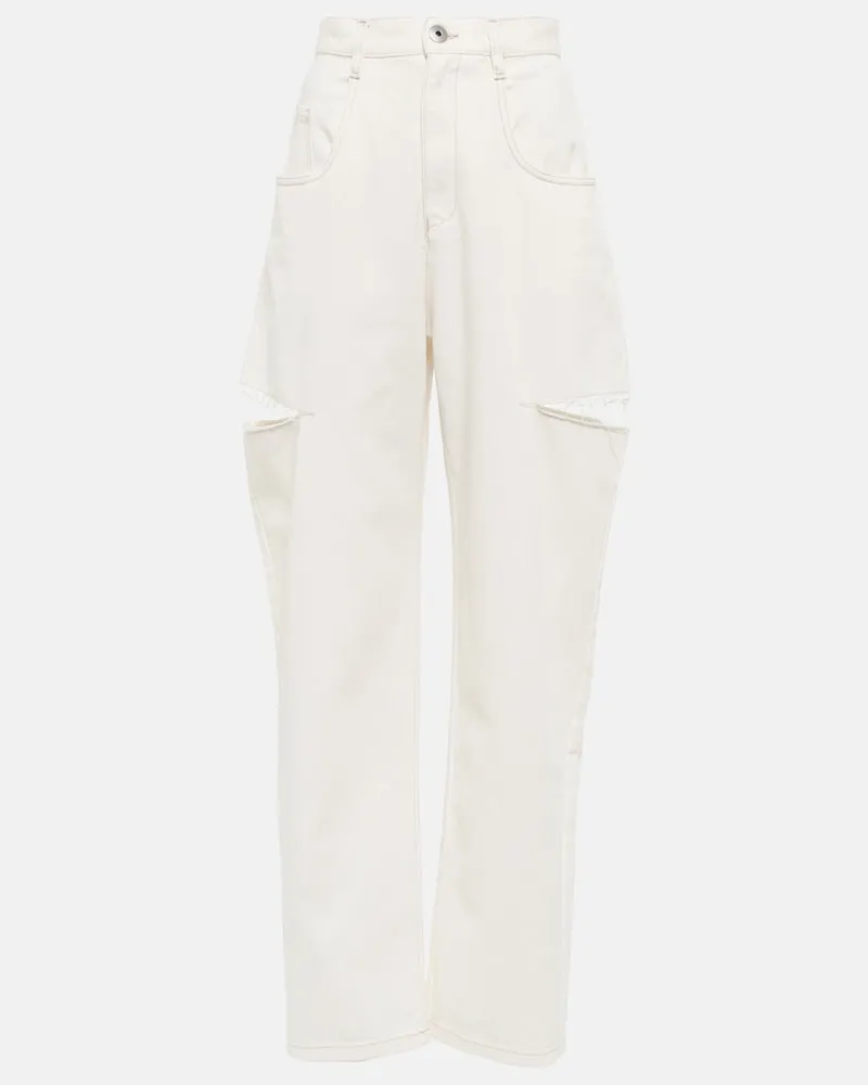 Maison Margiela Jeans regular a vita alta Bianco