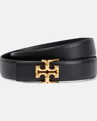 Tory Burch Cintura Eleaonor in pelle con logo Nero