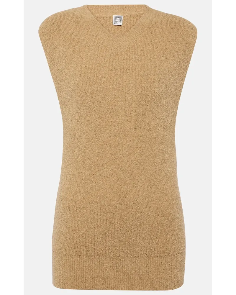 Totême Gilet in spugna di misto cotone Beige