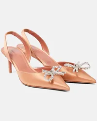 Amina Muaddi Pumps slingback Rosie 60 in raso Beige