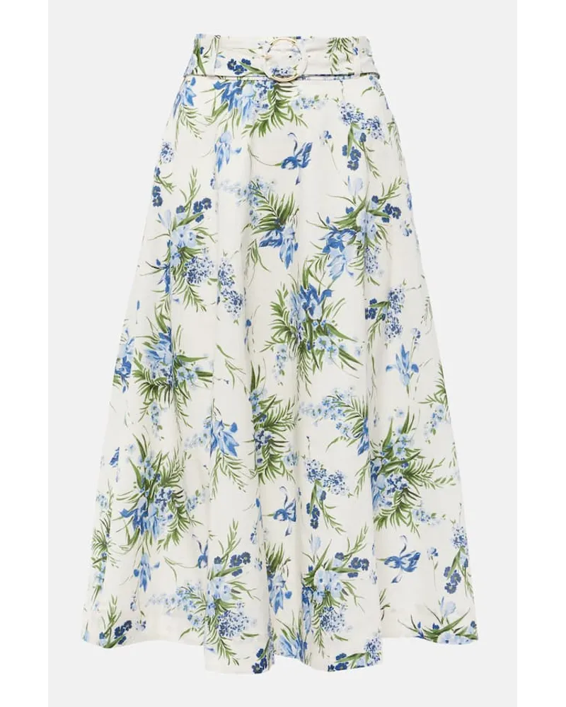 Veronica Beard Gonna midi Arwen in cotone con stampa Bianco