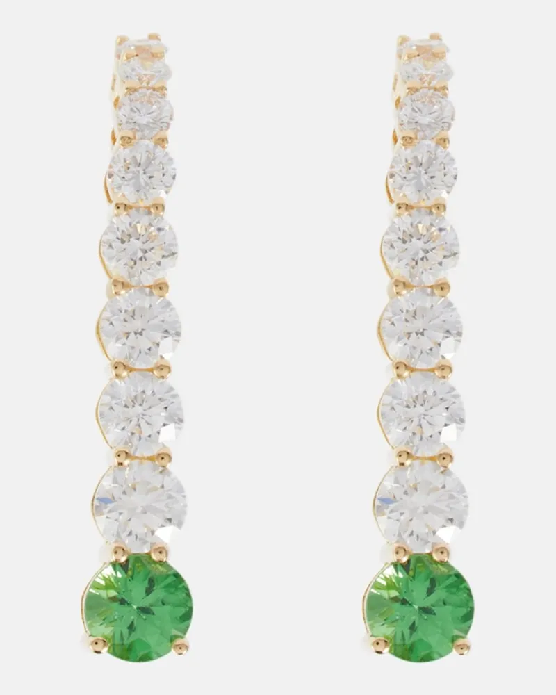 Melissa Kaye Orecchino Aria Earhook in oro 18kt con diamanti e tsavoriti Oro