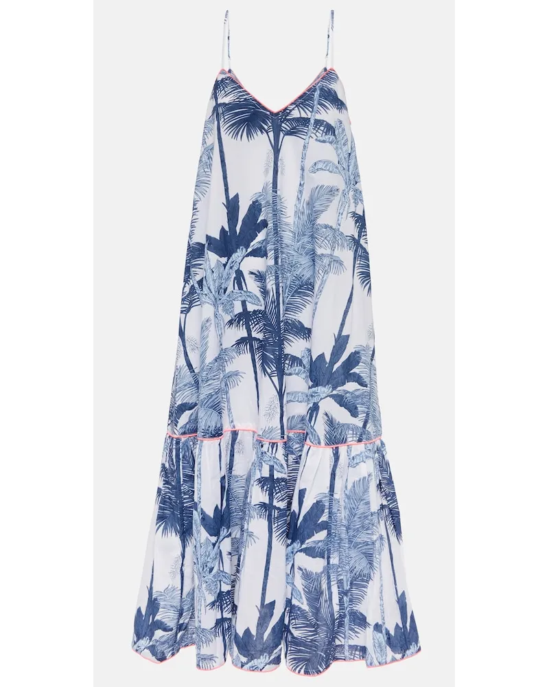 Juliet Dunn Abito sottoveste in cotone con stampa Multicolore