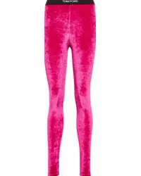 Tom Ford Leggings in velluto con logo Rosa