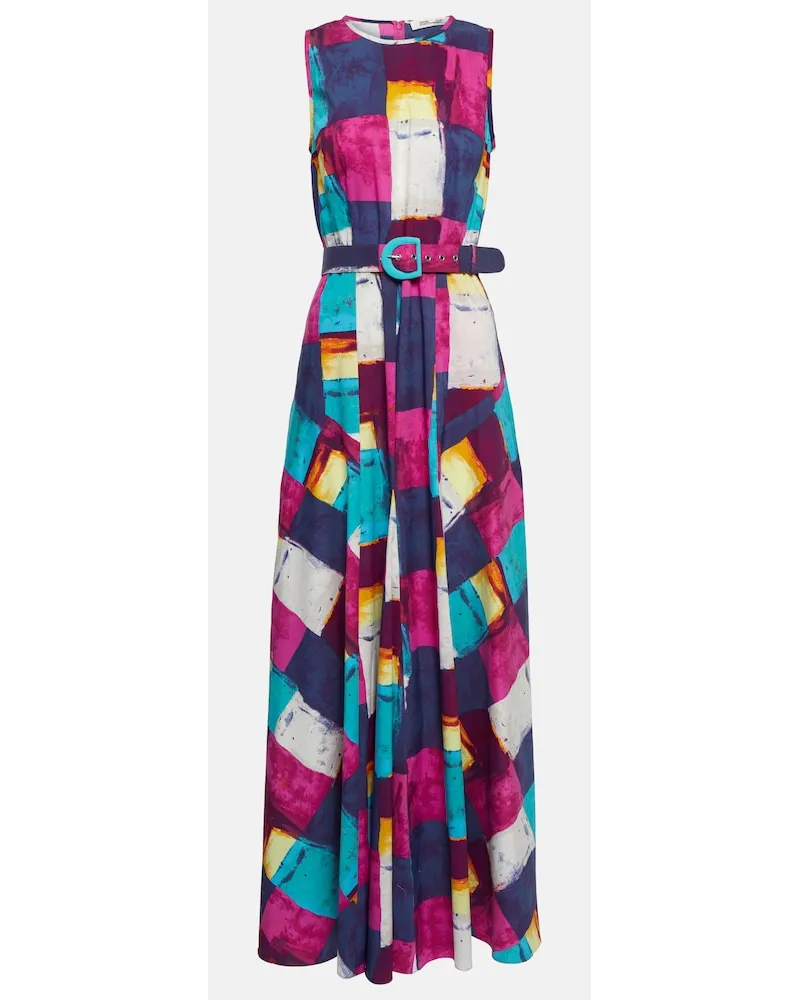 Diane von Furstenberg Abito lungo Elliot in misto cotone Multicolore