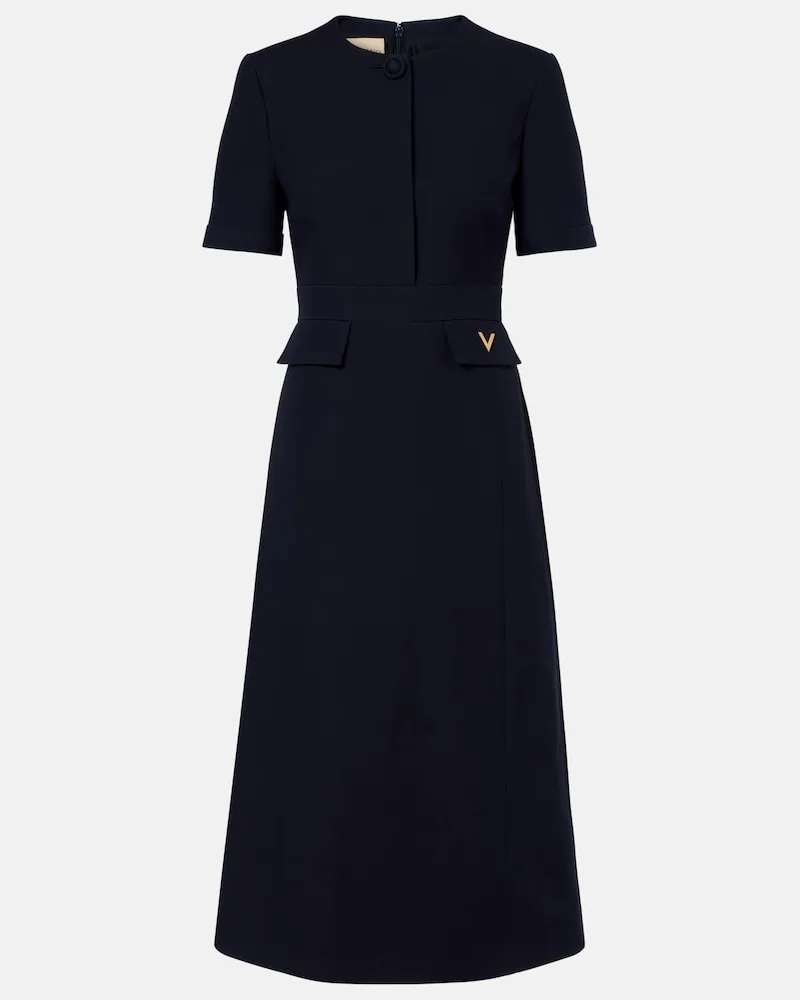 Valentino Garavani Abito midi VGold in Crepe Couture Blu