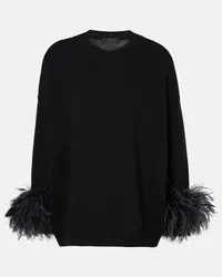 Valentino Garavani Pullover in lana vergine con piume Nero