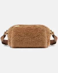 Max Mara Borsa a spalla in teddy di cammello Marrone