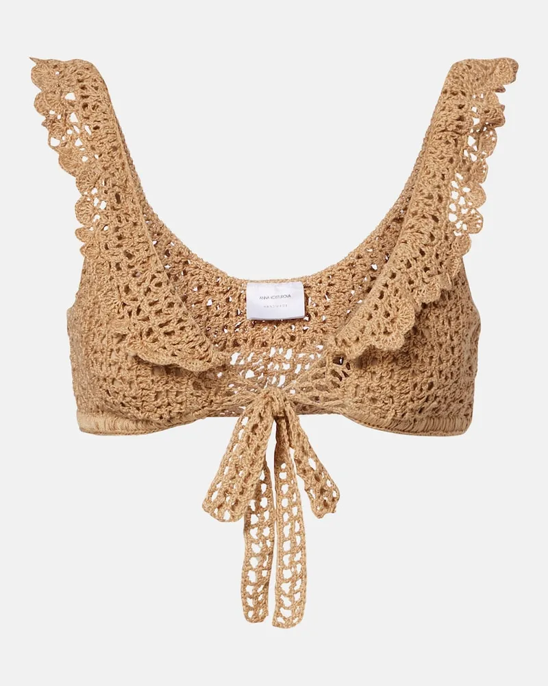Anna Kosturova Top bralette Brigitte in crochet Beige