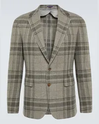 Ralph Lauren Blazer monopetto in lana a quadri Grigio