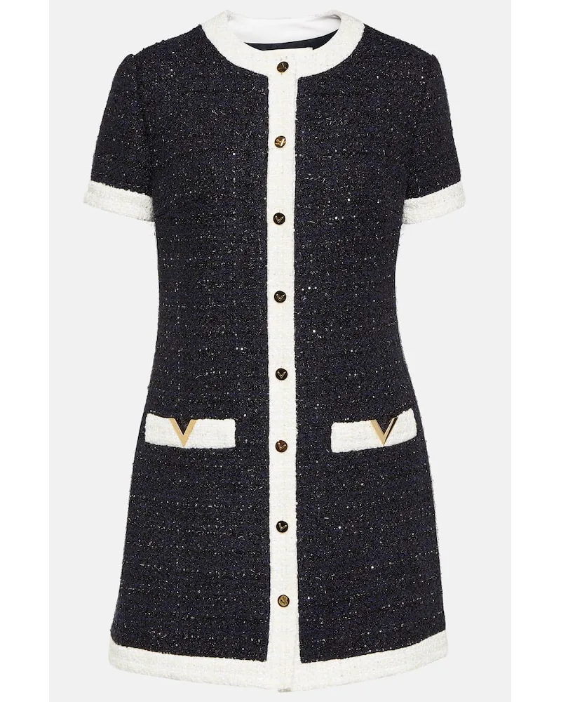 Valentino Garavani Miniabito VGold in tweed Blu