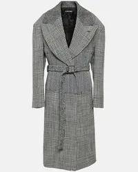 Tom Ford Cappotto in lana vergine a quadri Grigio