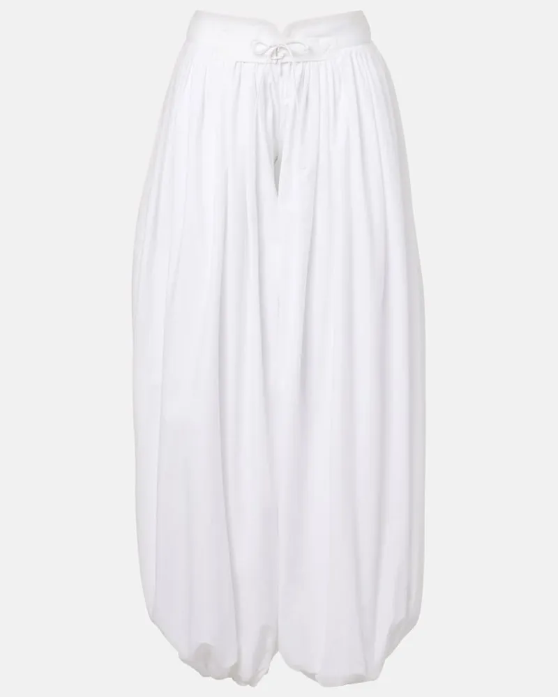 Christopher Esber Pantaloni balloon in popeline di cotone Bianco