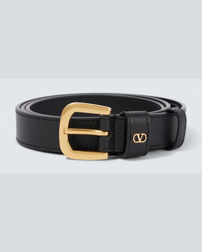 Valentino Garavani Cintura VLogo in pelle Nero
