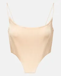 Alex Perry Bustier in raso Rosa