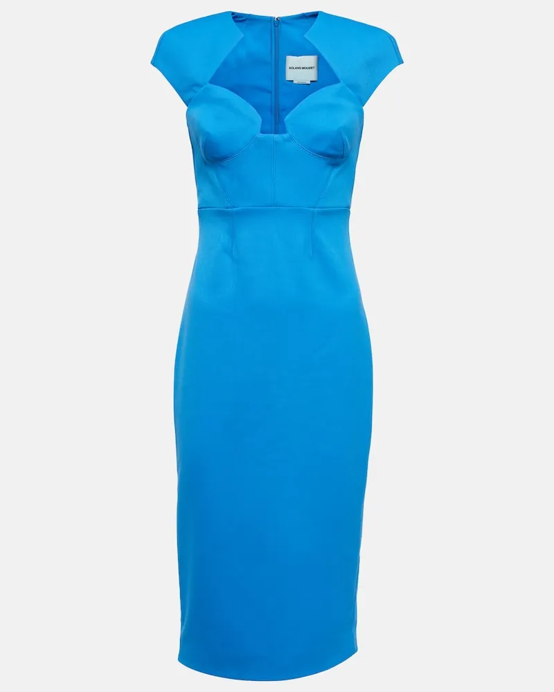 Roland Mouret Abito midi in maglia Blu