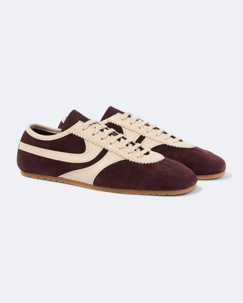 Dries van Noten Sneakers in suede con pelle Viola