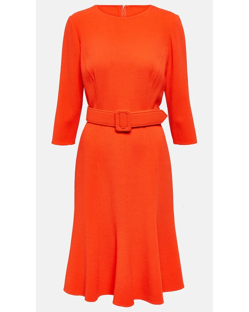Oscar de la Renta Abito midi in misto lana Rosso