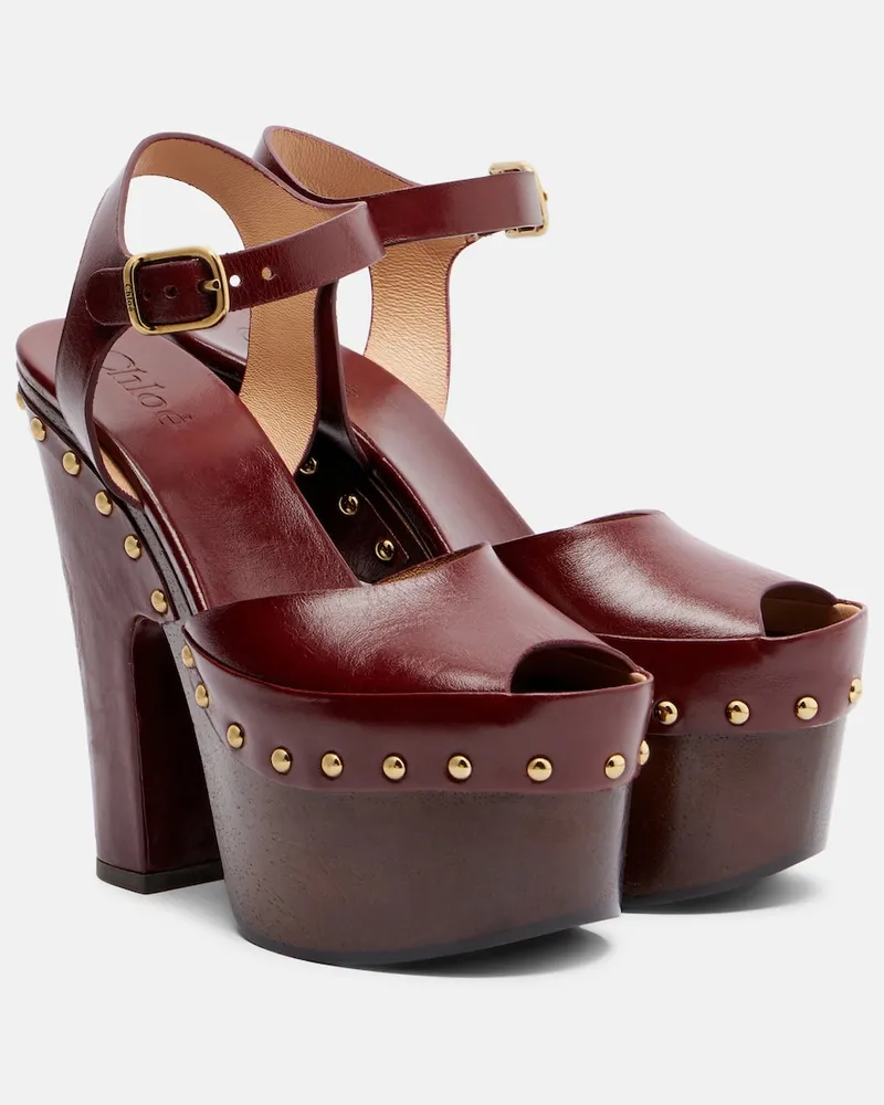 Chloé Chloé Sandali Meret in pelle con plateau Borgogna