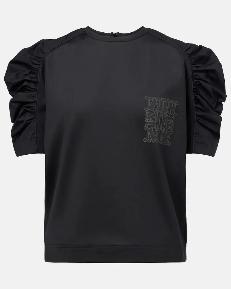 Max Mara T-shirt Mantide in jersey con logo Nero
