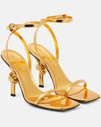 Bottega Veneta Sandali Knot in pelle metallizzata Oro