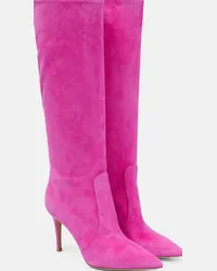 Gianvito Rossi Stivali Hansen 85 in suede Rosa