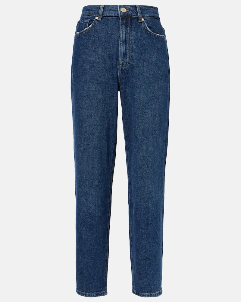 7 for all mankind Jeans regular cropped a vita alta Blu
