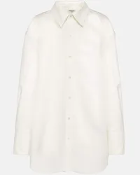 Saint Laurent Camicia oversize in popeline di cotone Bianco