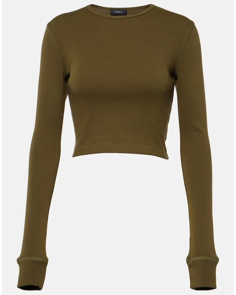 WARDROBE.NYC x Hailey Bieber - Top cropped in jersey Verde