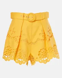 Zimmermann Shorts Pop in lino sangallo Giallo