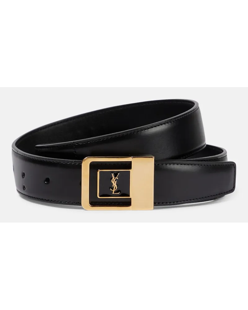 Saint Laurent Cintura La 66 in pelle Nero