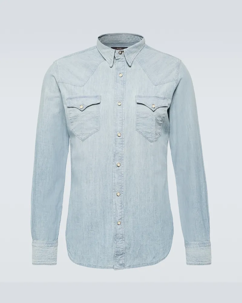 RRL Camicia di jeans Buffalo West Blu