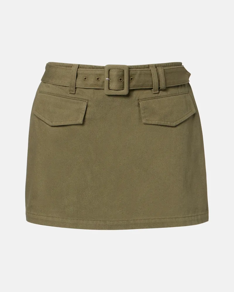 Self-Portrait Skort in twill di cotone Verde