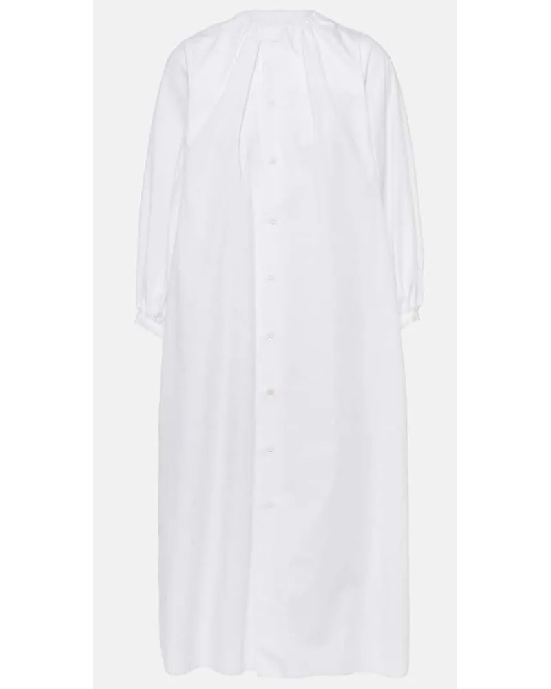 Maison Margiela Abito midi in popeline di cotone Bianco