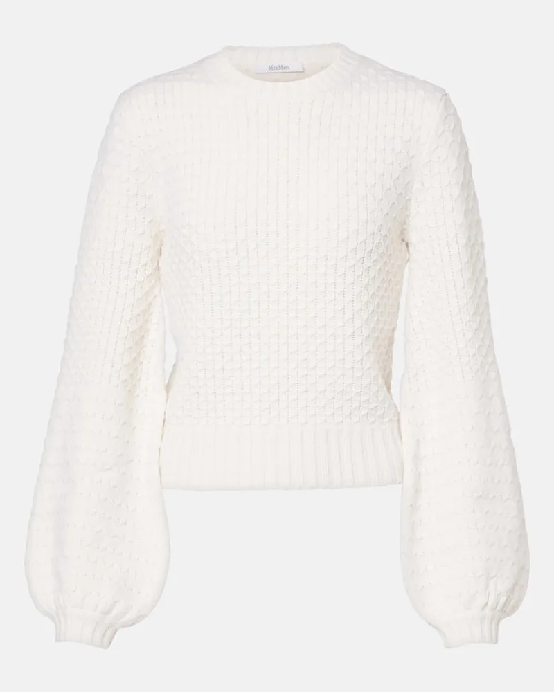 Max Mara Pullover Elvira in lana e cashmere Bianco