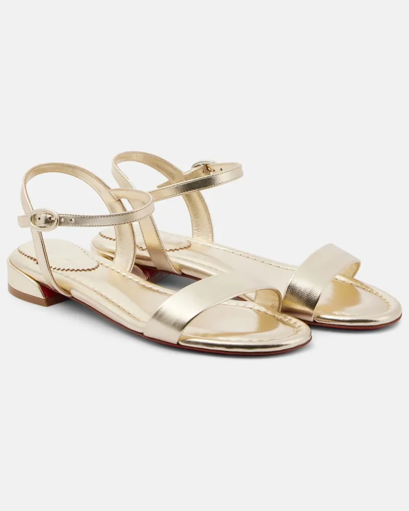 Christian Louboutin Sandali Sweet Jane in pelle metallizzata Oro