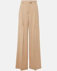 SPORTMAX Pantaloni in lana a gamba larga Beige