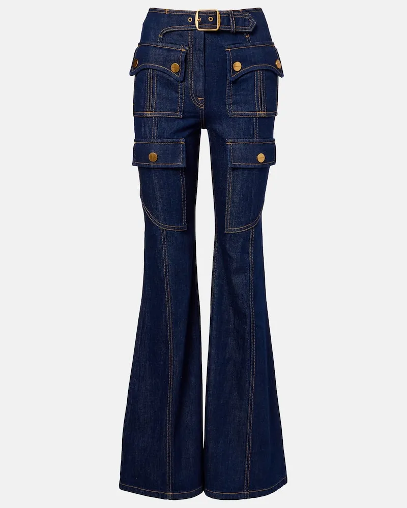 Zimmermann Jeans Luna a gamba larga con cintura Blu